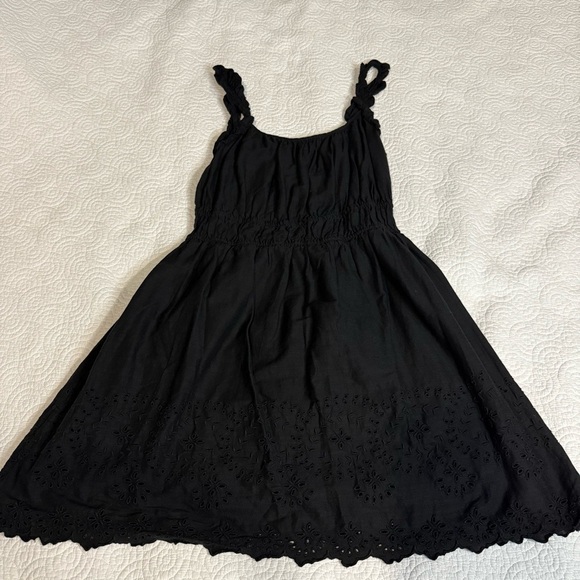 Old Navy Black Ruched Mini Sundress cotton blend - Picture 8 of 13